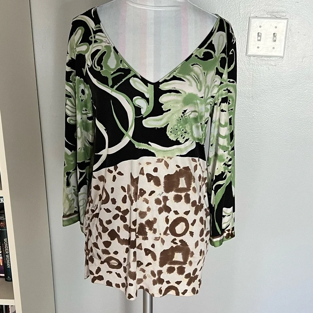 Emilio Pucci Silk V-Neck Blouse with Ruched Sides